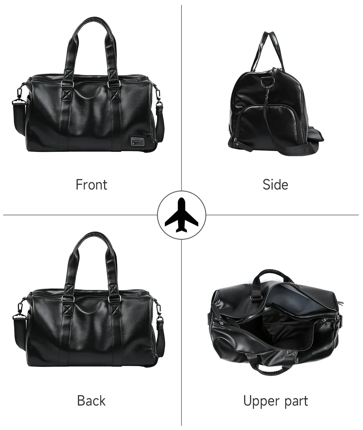 mate elan sac polochon de voyage en cuir pour hommes, sac étanche vintage avec pochette à chaussures, sac fourre-tout de week-end pour sports de nuit