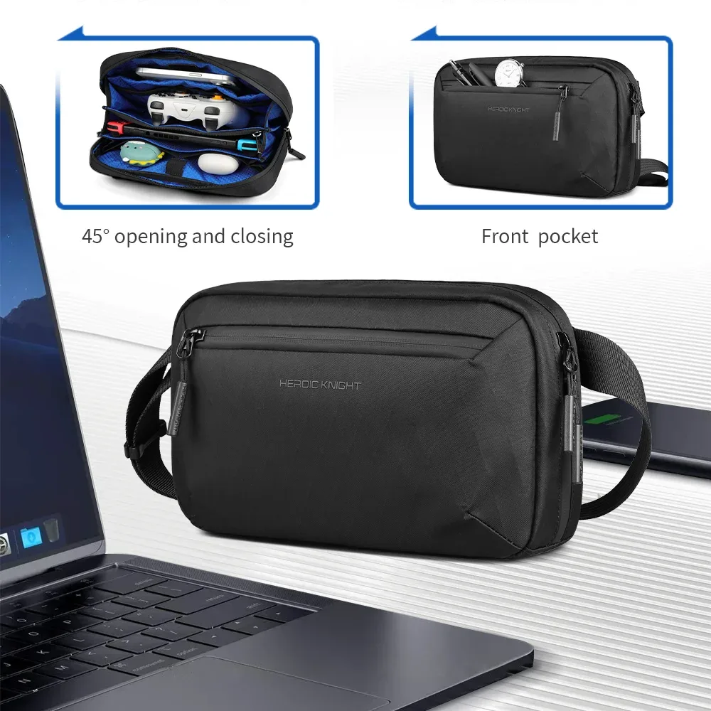 heroic knight petit sac banane pour homme, minimaliste, imperméable en tissu x-pac, sac bandoulière, sac de poitrine, sac de voyage organisateur