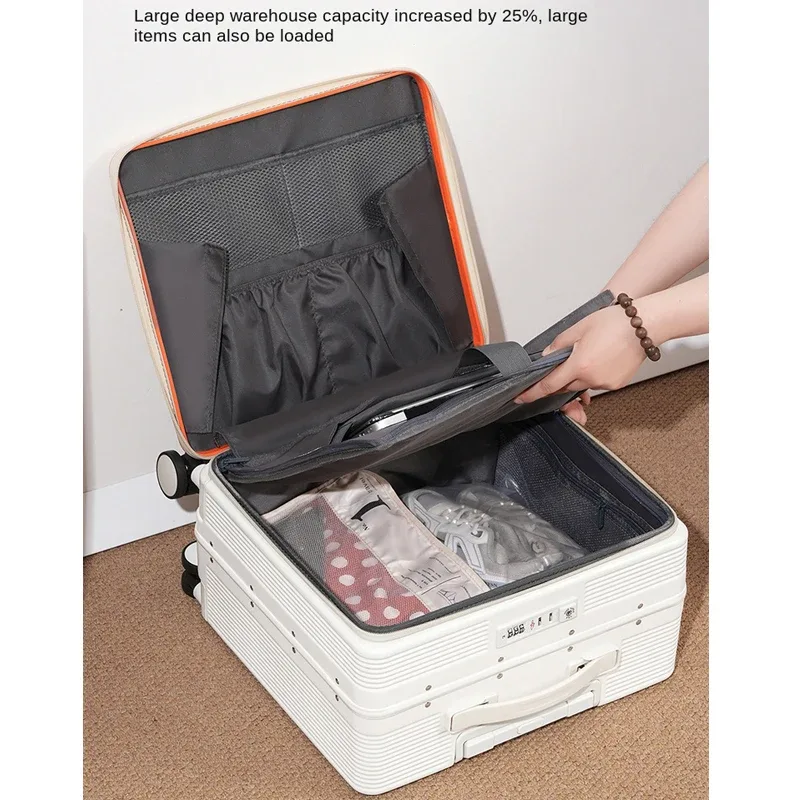 valise à main de 16/18 pouces, nouveau bagage multifonctionnel, serrure douanière, couvercle d'ouverture avant, valise de voyage à compartiment profond, 2026