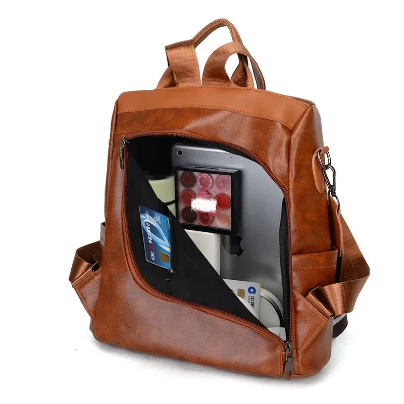 nouveau sac à dos sac à main pour femmes dames sac à dos en cuir pu mode sac à dos épaule sac à main sac sécurité décontracté voyage sacs à dos