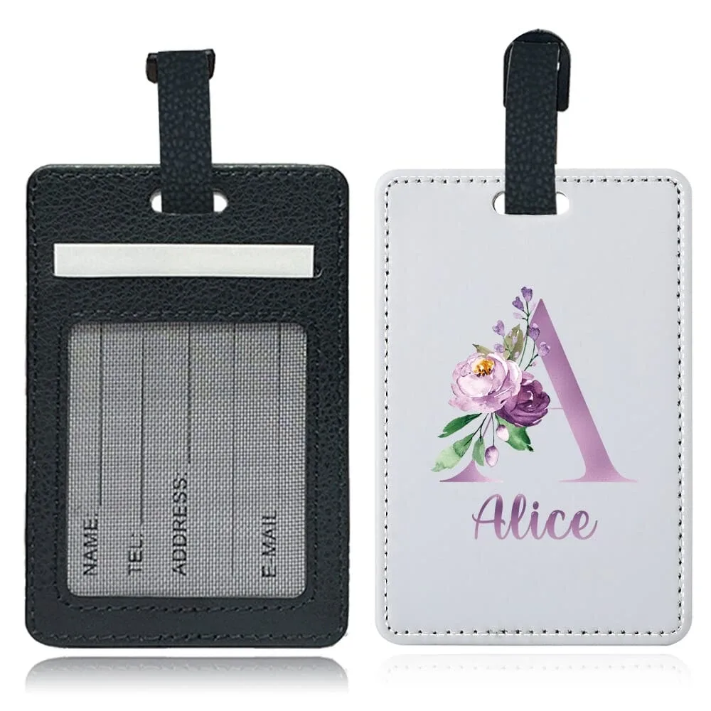 étiquette de bagage personnalisée en pu avec nom, porte-identifiant pour avion, porte-adresse pour valise, carte nominative, étiquette d'embarquement portable
