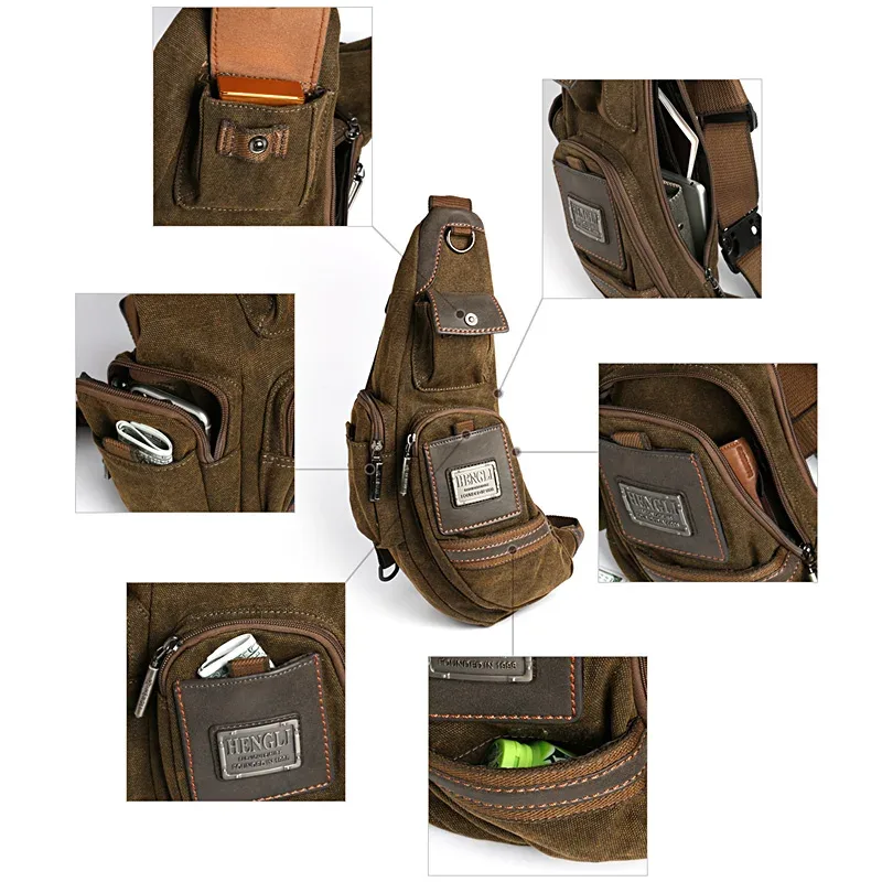 sac en toile résistant à l'usure ruil, sacs à bandoulière pour homme, sac à bandoulière décontracté pour homme, sac de voyage rétro