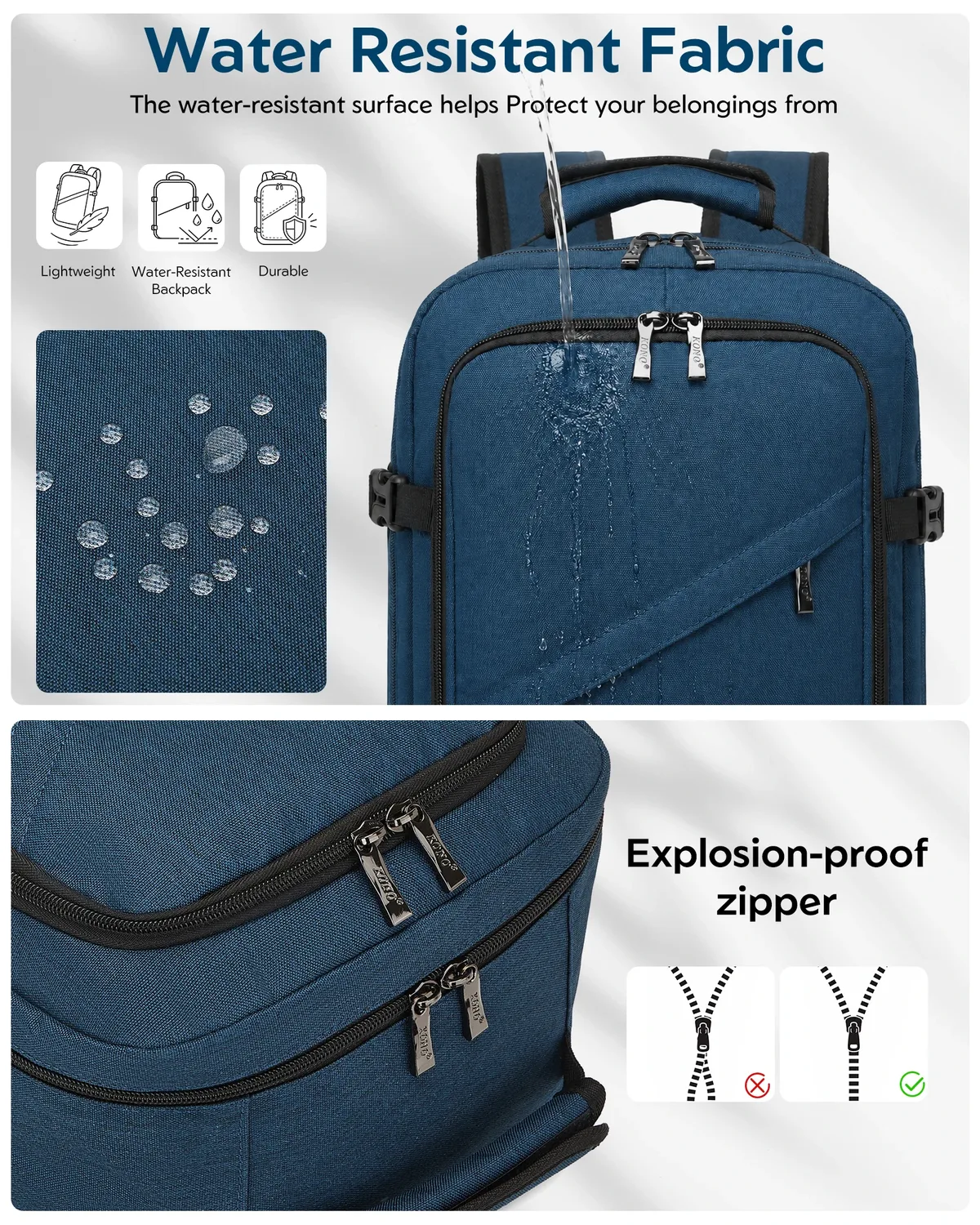s/m/l kono cabin bag-minimaliste, léger, compatible avec les bagages à main ryanair, sac à dos de voyage, 20l-38l