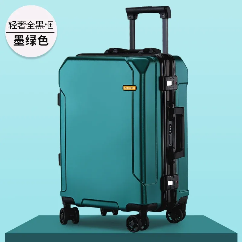 valise à roulettes avec cadre en aluminium pour hommes et femmes, bagages de voyage, petite cabine, 24 po, 20 po, tendance de la mode, nouveau