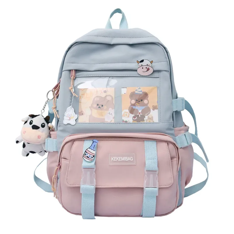 sac à dos en toile kawaii pour femme, cartable pour adolescente, sac à dos pour ordinateur portable, sac de voyage de loisirs, nouvelle mode