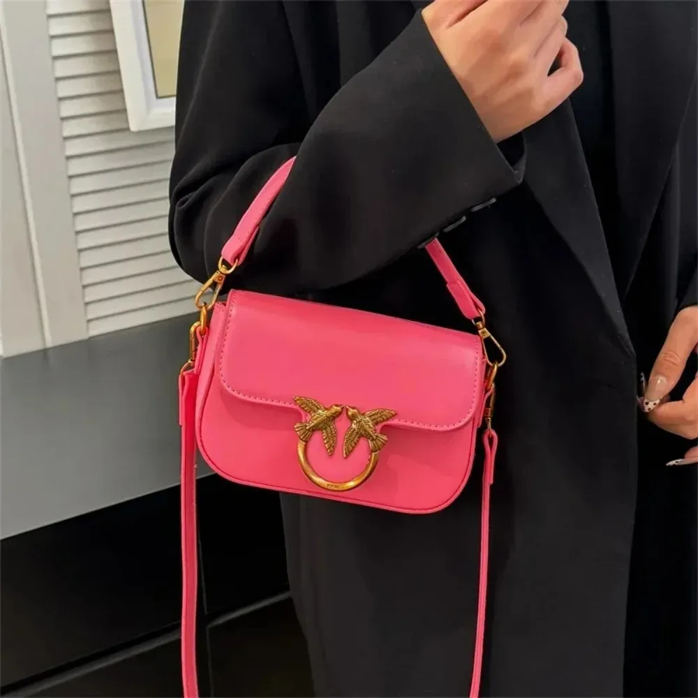 sac à bandoulière haut de gamme en cuir, sac fourre-tout tendance, design élégant, classique, populaire, pour les trajets quotidiens, avec bouton en forme d'oiseau