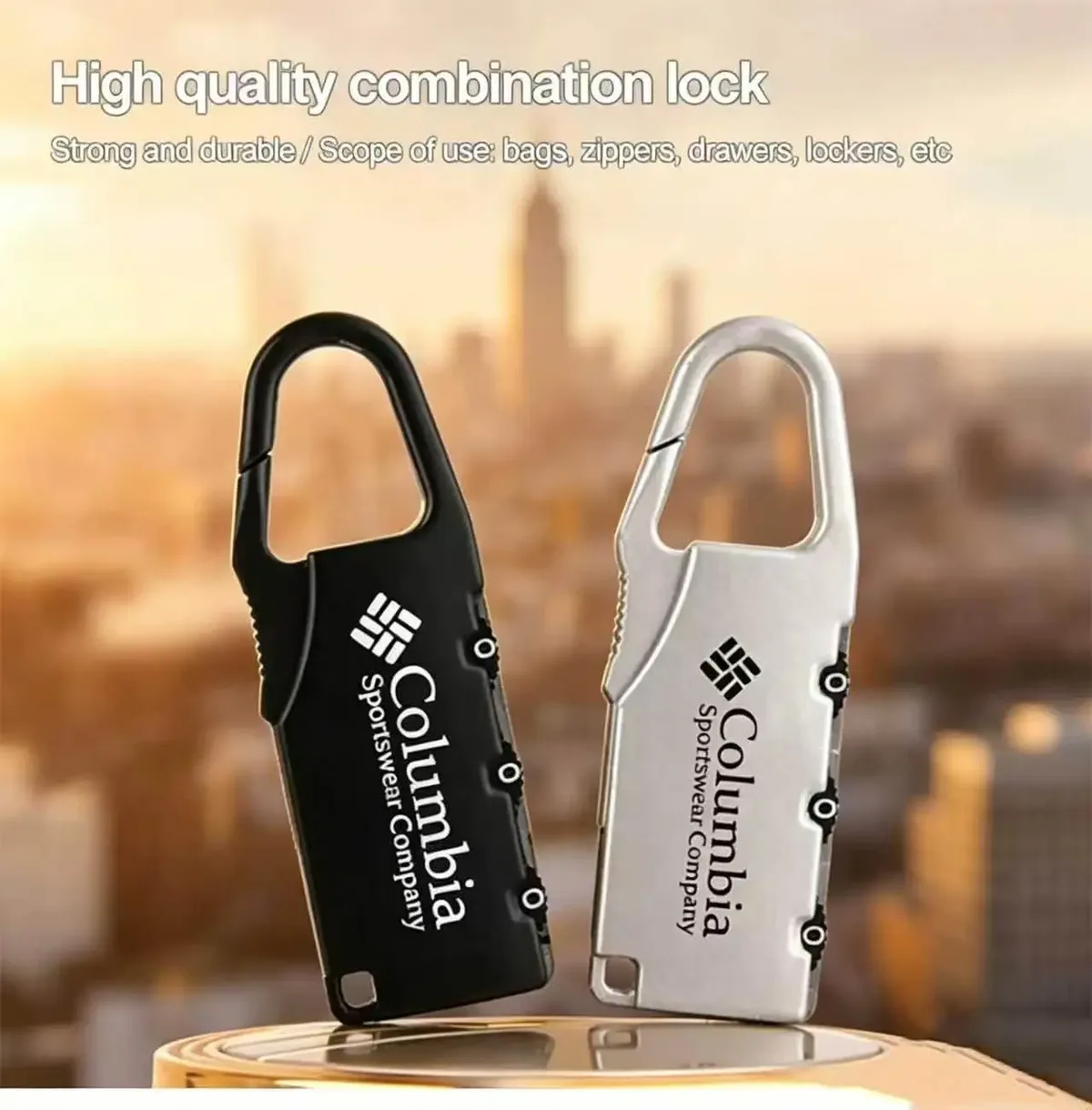 cadenas combiné métal noir argent hautequalité poignée carabine antivol voyage sac bagage accessoire padlock