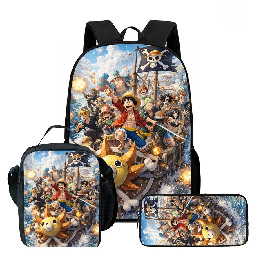 sac dos polyester dessin animé noir motifs personnages animés format 20 35 litres poche ouvrante sangles ajustables usage scolaire voyage