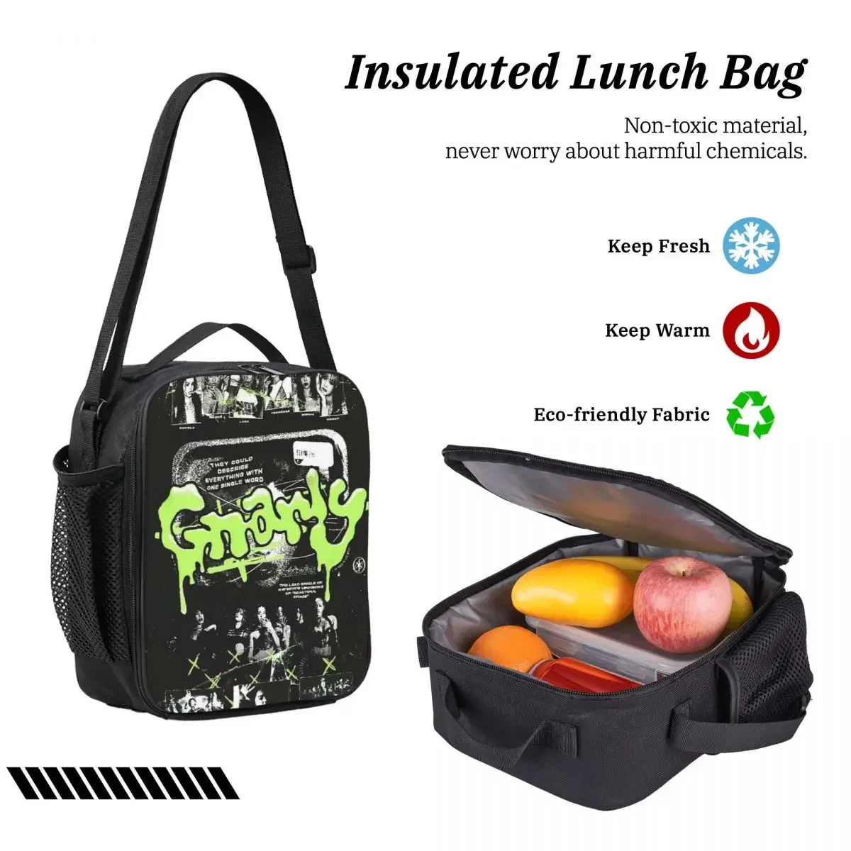 sac à dos katseye gnarly de style coréen pour garçons et filles, sac d'école, sac à bandoulière pour ordinateur portable, 3 pièces, sac à lunch isotherme, trousse à crayons