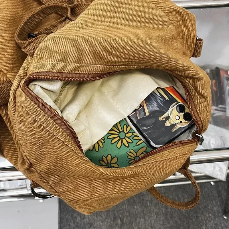 sac à dos en toile de grande capacité pour femme, sac d'école décontracté, sac à main de voyage pour étudiant, sac à main vintage pour femme, sacs initiés, po pack