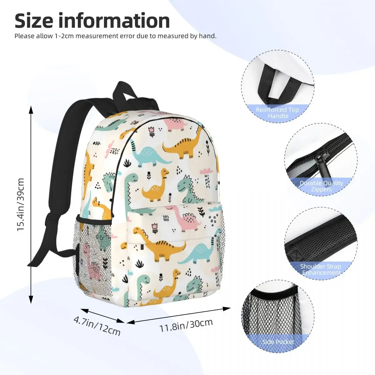 sac à dos de dessin animé drôle de dinosaure pour hommes et femmes, sac à livres de base, sac pour étudiants, sac pour ordinateur portable manga, école