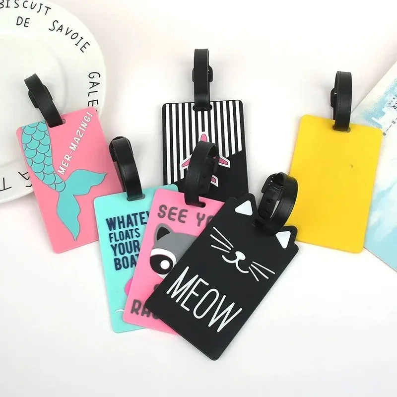 étiquettes de bagage étiquette de valises de voyage étiquette de bagage mignonne en silicone étiquettes de nom d'identification créatives étiquettes de voyage accessoires de voyage