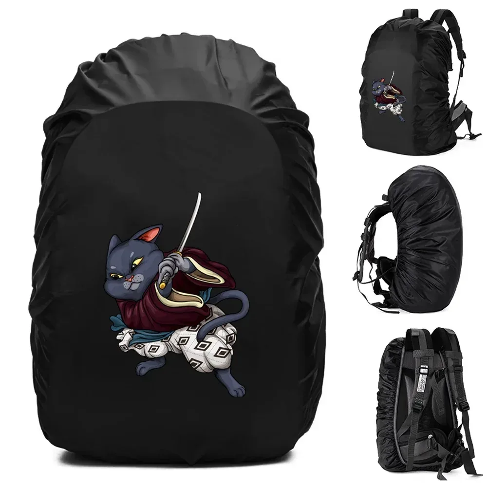 juste de pluie pour sac à dos unisexe, sac étanche, camping en plein air, randonnée, escalade, sports, housse de pluie anti-poussière, motif samouraï, 20-70 l