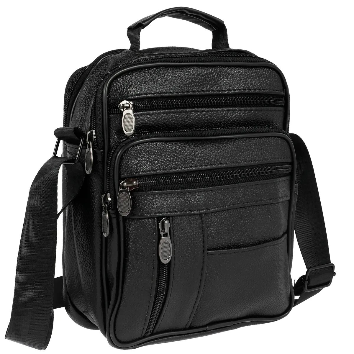 sac à bandoulière pour homme, petit sac à dos bandoulière avec bretelles réglables, sac de poitrine en cuir pu/tissu oxford, sac à dos de jour