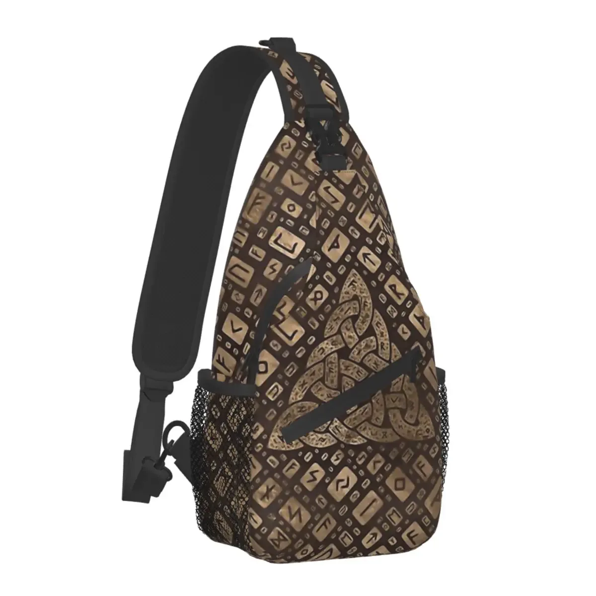 mythologie nordique viking sac à bandoulière sport arbre de vie triquetra sac de poitrine unisexe femmes homme mode épaule sacs à dos voyage