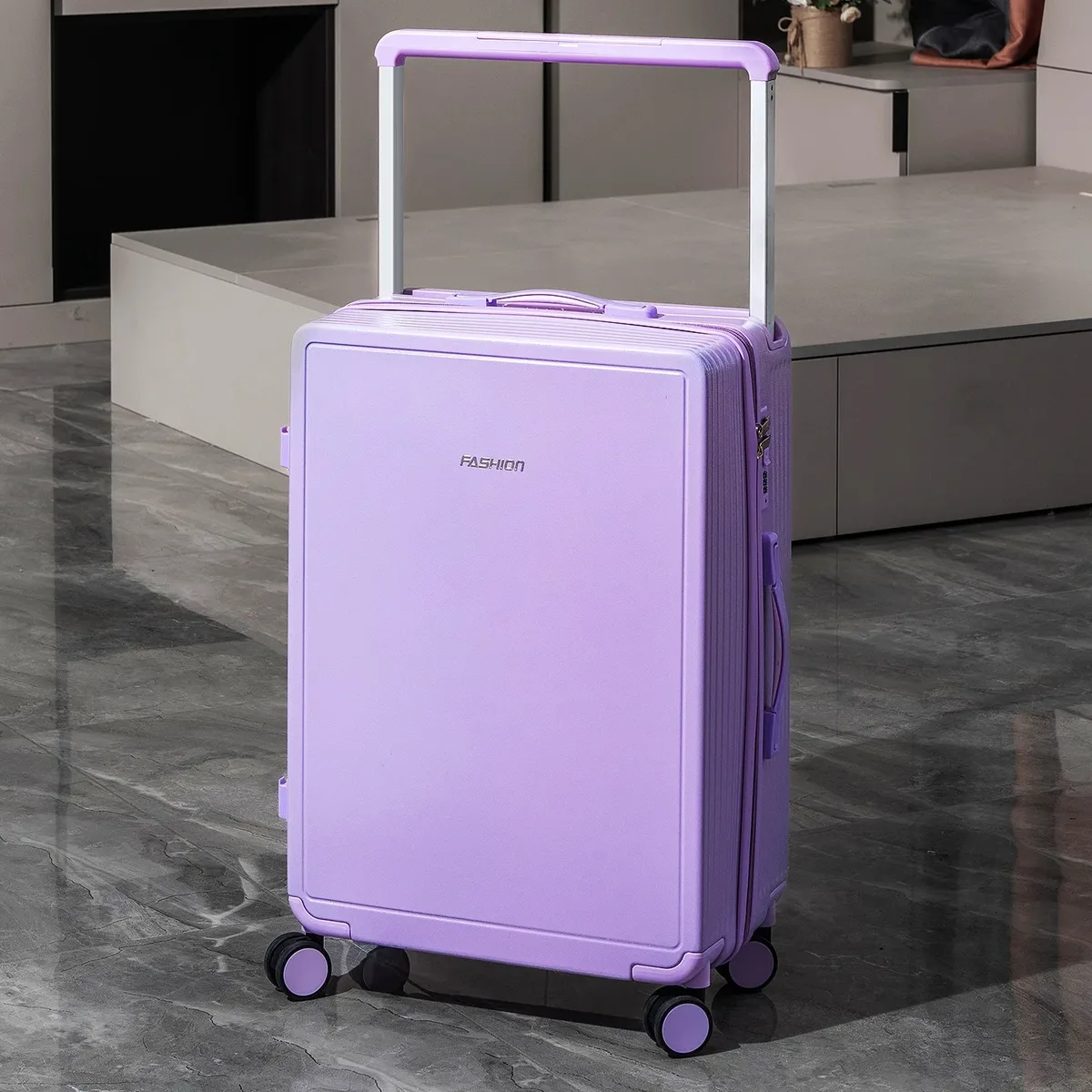 valise à roulettes multifonctionnelle de 30 pouces avec cadre en aluminium et poignée large, en polycarbonate durable, grande capacité