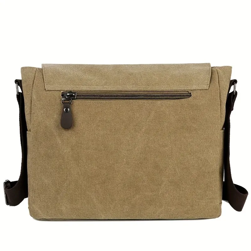 sac messager rétro en toile pour homme, grand sac pour ordinateur portable, sac bandoulière décontracté pour les sorties, les trajets quotidiens, les sacs d'école, les sacs universitaires