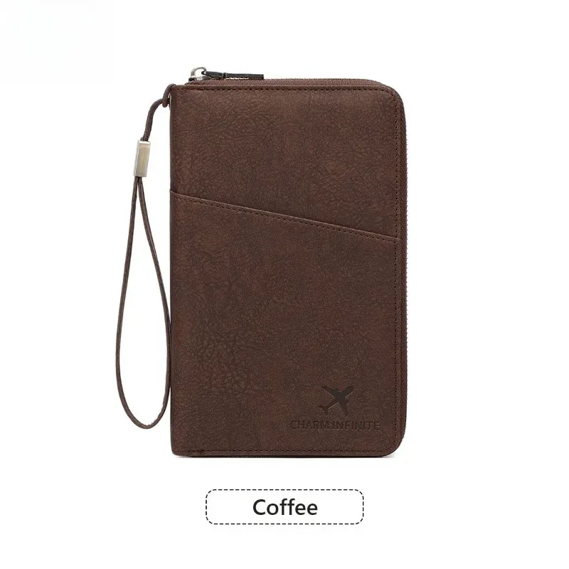 portefeuille de voyage multifonctionnel, organisateur vertical avec pochette pour passeport, pour passeports, argent et cartes, minimaliste et durable, noir