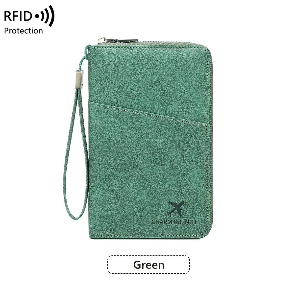 nouveau porte-passeport de voyage antivol rfid, unisexe, grande capacité, avec fermeture éclair, porte-documents, sac de rangement multifonctionnel