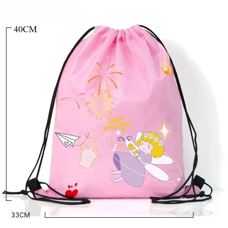 sac à dos à cordon de serrage avec imprimé espace et dessin animé, sac de sport de grande capacité, sac de rangement de voyage étanche, 1 pièce