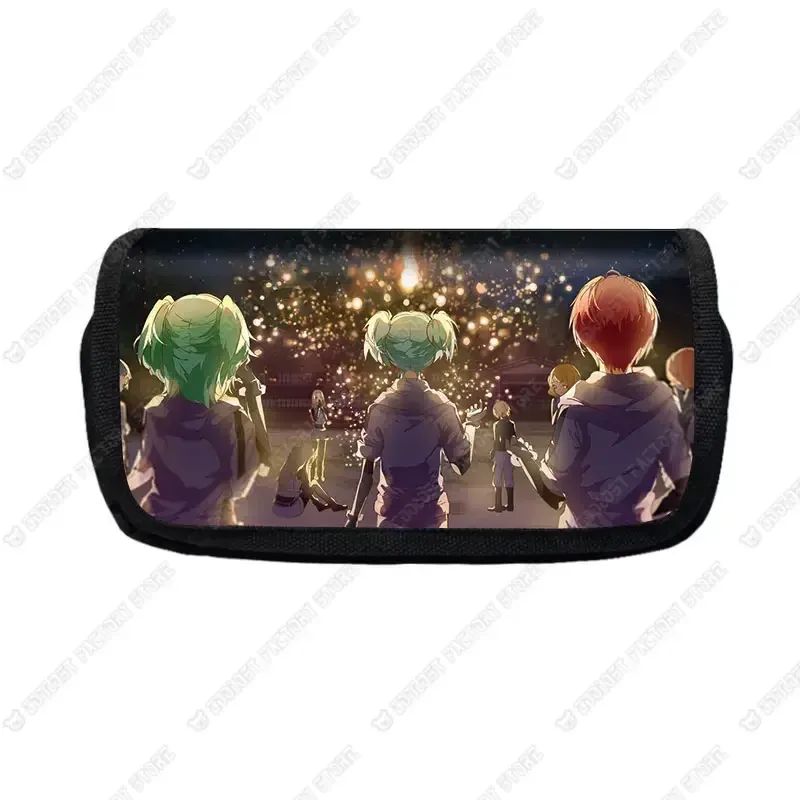 trousse à cosmétiques anime assassination irritation room pour garçons et filles, sac de papeterie pour étudiants, boîte à stylos de grande capacité