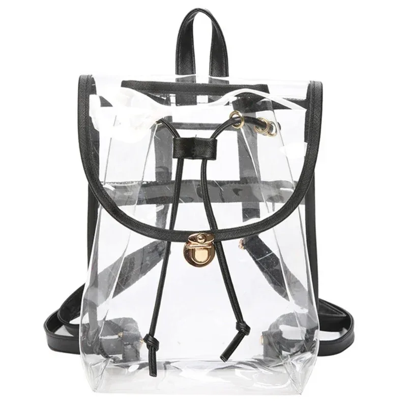 sac à dos transparent en pvc pour femmes, sacoches, à l'école, initié