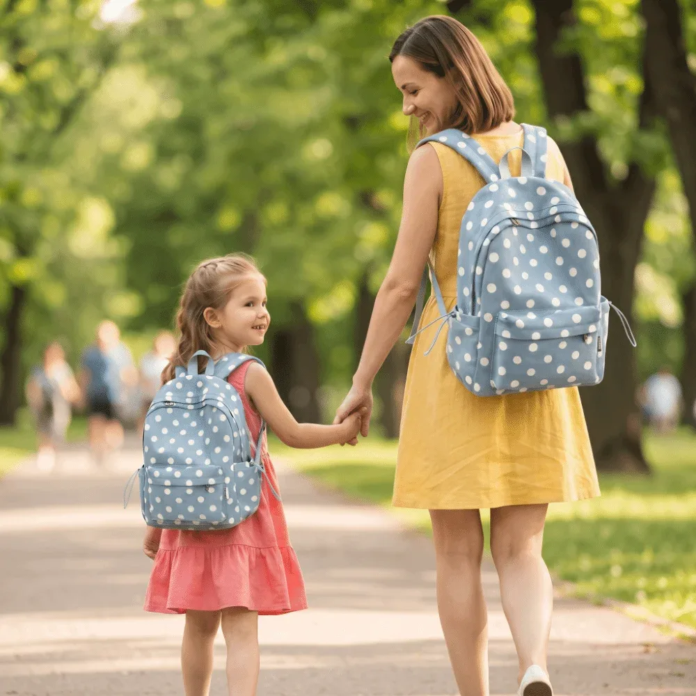 sac à dos scolaire à motif à pois style ins, grande capacité, sac de voyage de loisirs léger, nouveau sac pour ordinateur portable pour femmes