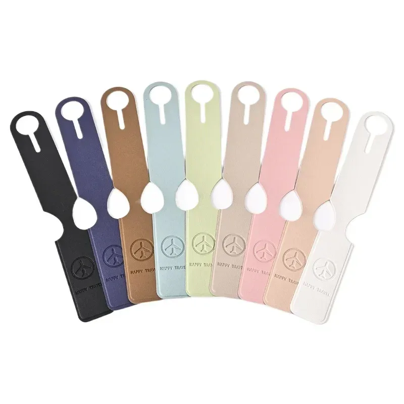 étiquette de bagage en pvc couleur macaron, logo d'avion, étiquettes de bagage longues en relief, identification de valise, étiquette de nom, accessoires de voyage