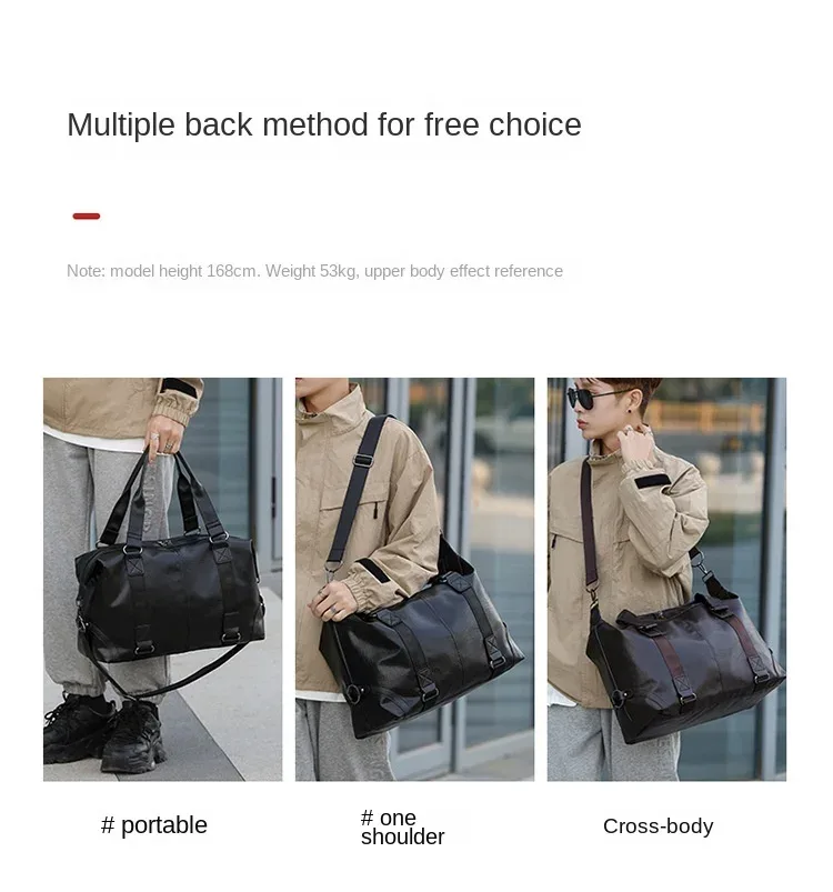 sac à main de voyage en cuir pu pour hommes, sac à bandoulière, sac à bandoulière, grande capacité, sac de sport lancé par bergame, déterminer les notifications, affaires, nouveau, 2023