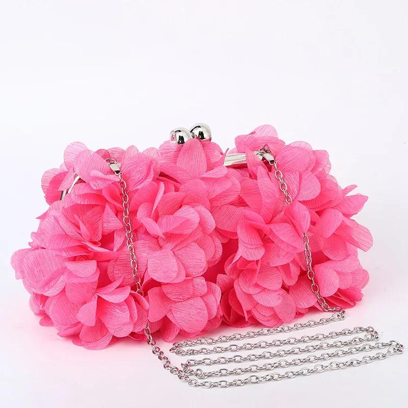fleur dîner sac à main concepteur chaîne florale bandoulière mariée sac à main embrayages femme pétale soirée pochette robe de mariée sac