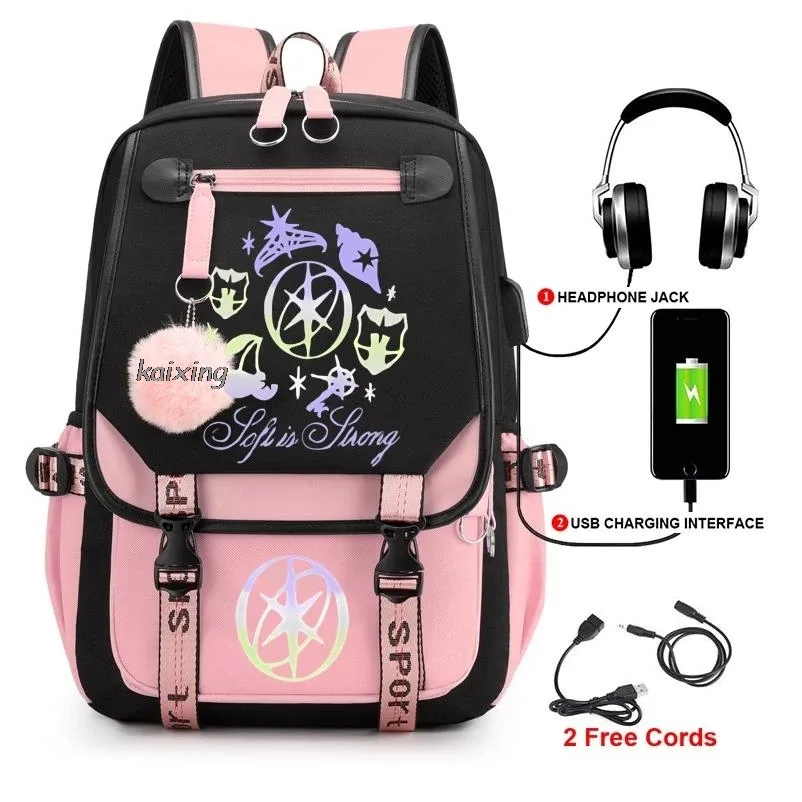 kawaii chaud katseye drôle impression sacs à dos doux capacité étudiant cartable collège étudiant patchwork ordinateur portable simple mochilas