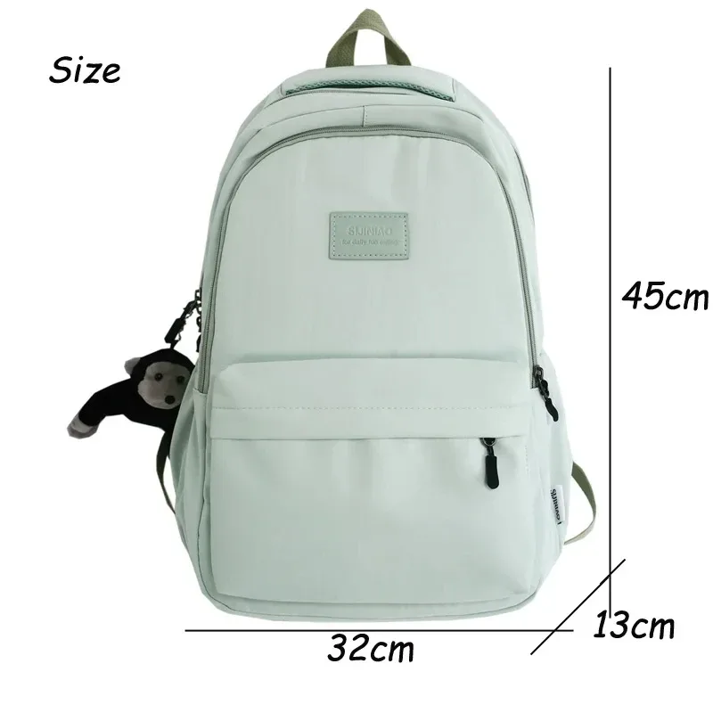 sac à dos de couleur unie pour femmes, sac de livre d'université multi-poches, sacs à dos décontractés pour ordinateur portable, cartable pour hommes et adolescentes, sacs d'école pour filles