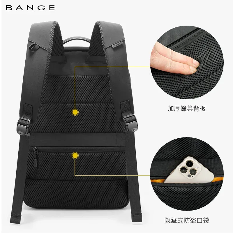 bange nouveau design grande capacité oxford hommes 15.6 pouces sac à dos pour ordinateur portable softback affaires sacs à dos étanches avec chargement usb