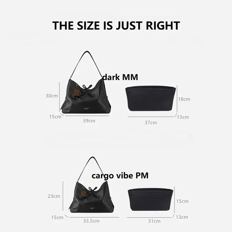 organisateur intérieur pour sac à main lv carryall cargo vibe pm dark mm, séparateur, protecteur, compartiment, personnalisé