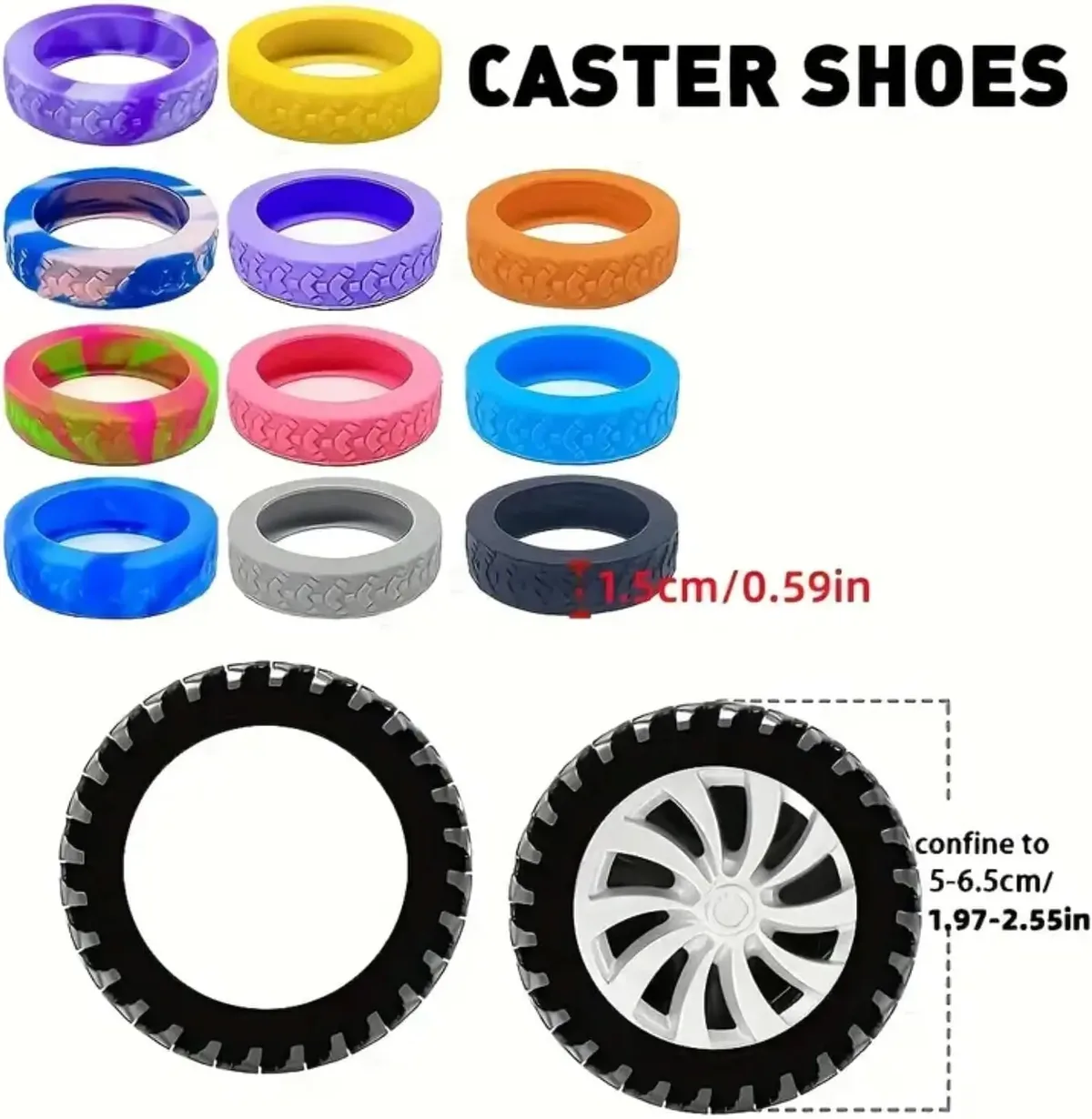 protector wheel set silica gel soundproof shock absorber voyage accessory grey black blue orange violet