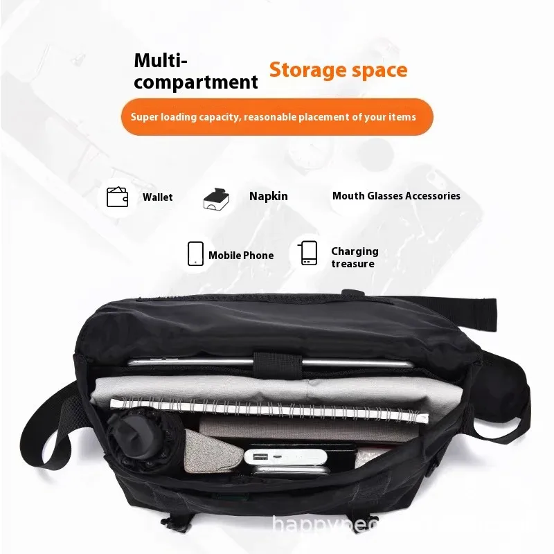 sac à bandoulière décontracté en nylon pour hommes, sac d'école japonais pour adolescents, sac à bandoulière pour ordinateur portable, streetwear, sac croisé de voyage, sacoches pour hommes