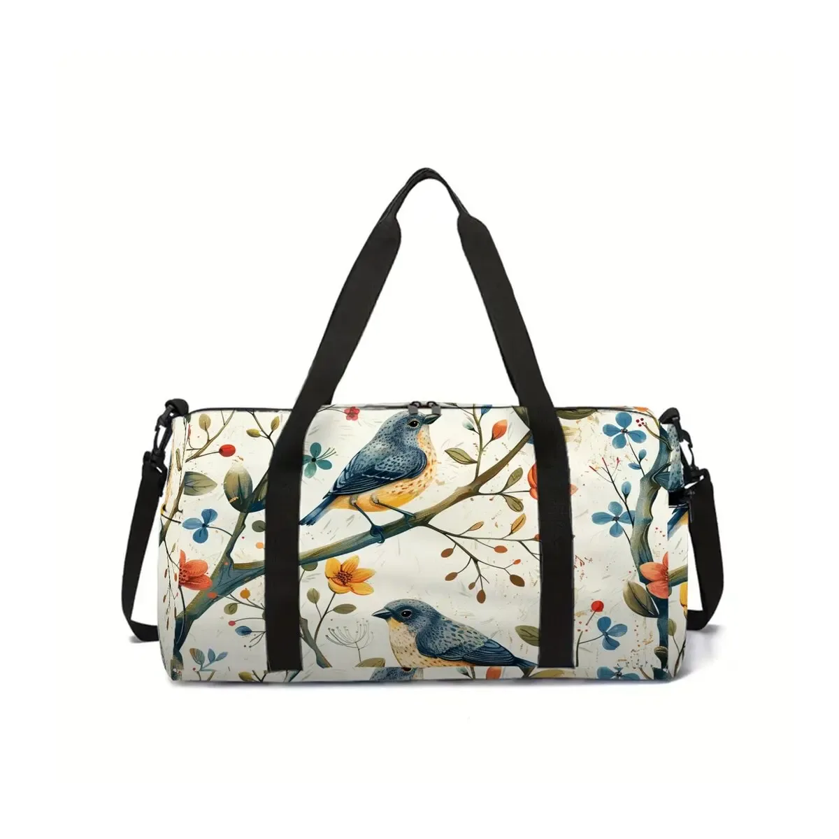 sac de voyage scolaire à motif d'oiseaux et de chats, grande capacité, sac à bagages plat 2d, dessin animé, meilleur cadeau pour garçons et filles, style tendance