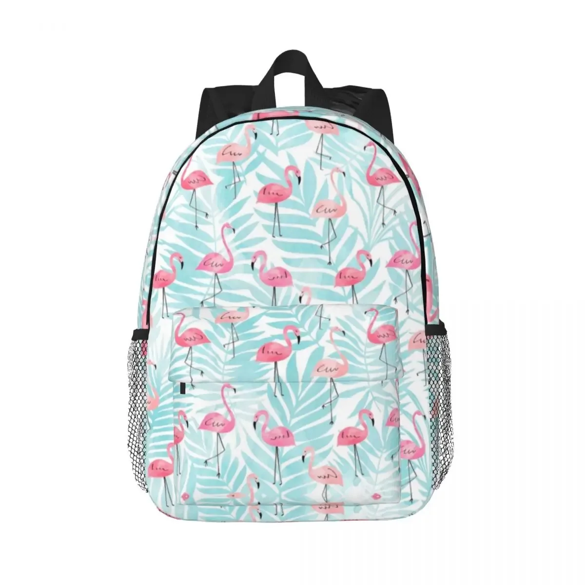 sac à dos à motif sans couture pour femmes et hommes, sac à livres pour étudiants, convient aux sacs pour ordinateur portable 15 pouces, plantes tropicales, flamant rose, oiseau