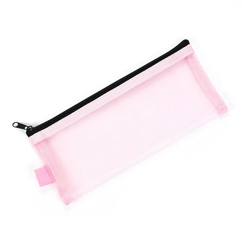 sac transparent de rangement de cosmétiques rond en maille, pochette de rangement de pinceaux de maquillage de grande capacité, étui à cosmétiques de voyage pour outils de pinceaux