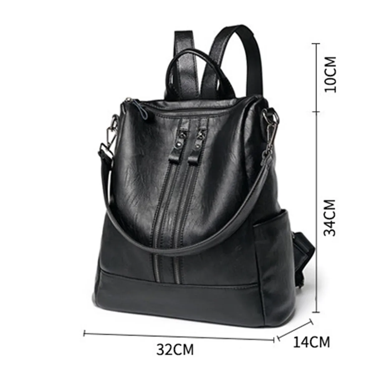 sacs à dos souples pour femmes nouveau sac à dos en cuir artificiel pu pour femmes grande capacité sac à dos noir mode tendance classe d'étudiant