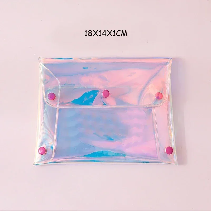 sac à cosmétiques transparent laser pour femmes, bricolage, crayon de maquillage transparent, organisateur de rangement, trousse de toilette de voyage, étui mignon, pochette à main