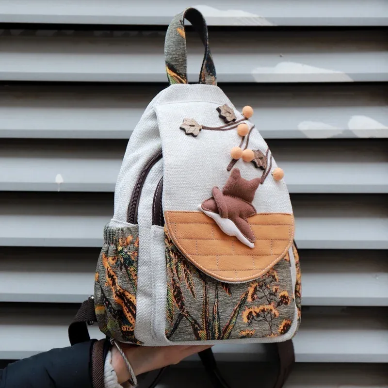 mode 3d dessin animé broderie femmes sac à dos décontracté femme voyage sac à dos joli style filles sac à dos sac à dos sac