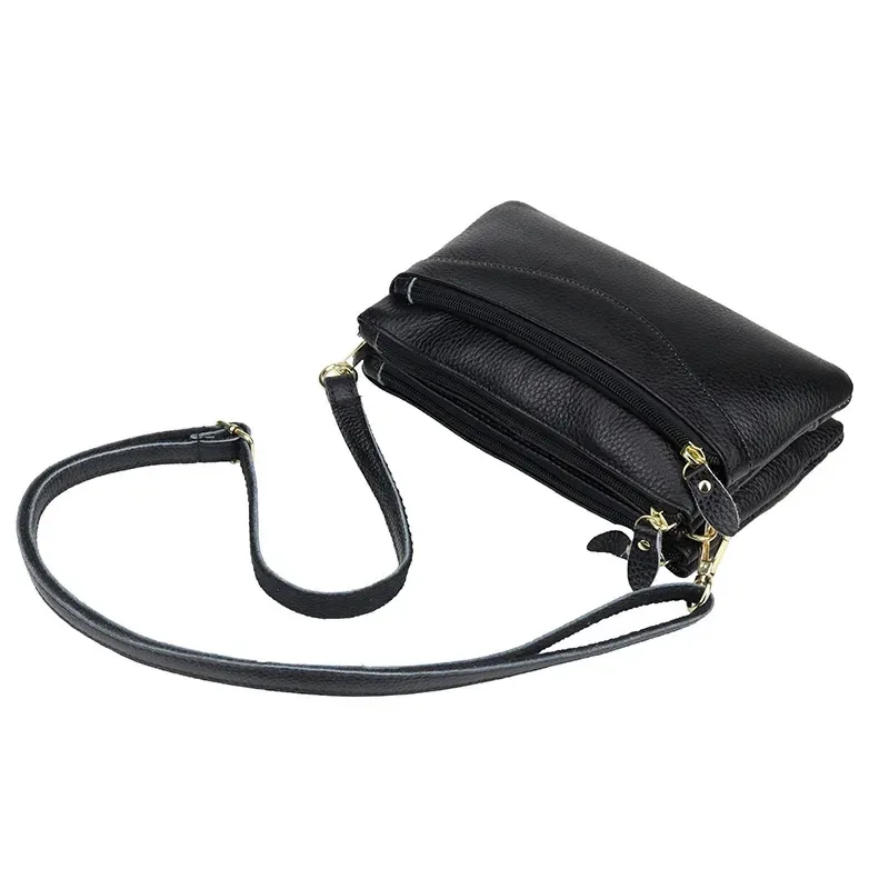 sac à bandoulière en cuir véritable pour femme, petit sac à main initié, pochette à bracelet décontractée, sacs de messager de grande capacité