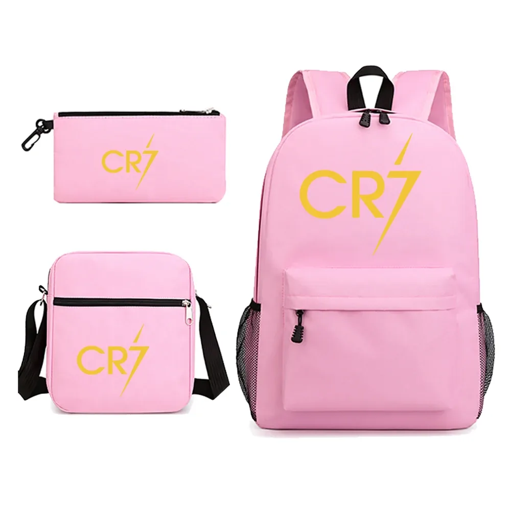 sac à dos d'école cr7 pour garçon et fille adolescent, pour ordinateur portable, 3 pièces, nouveauté