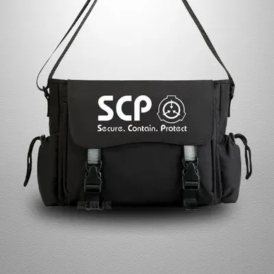 scp sécurisé conta sac de messager décontracté anime cosplay étudiant couverture lumineux sac à bandoulière pour hommes adolescents