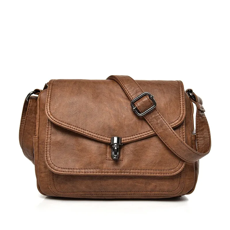 sac à bandoulière vintage 2026 pour femme en cuir souple, petit sac fourre-tout décontracté, sac à main tendance pour dames