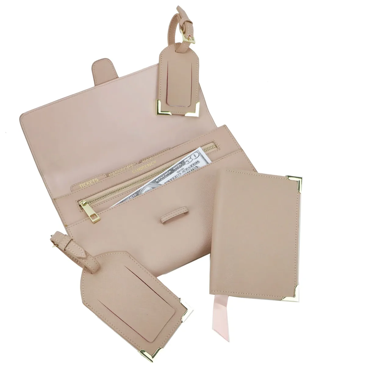 portedocuments cuirvachecuirsaffiano noirbeige glissiereboutons voyage identification passeport billets pièces lot deux ensembles compartiments intérieurs