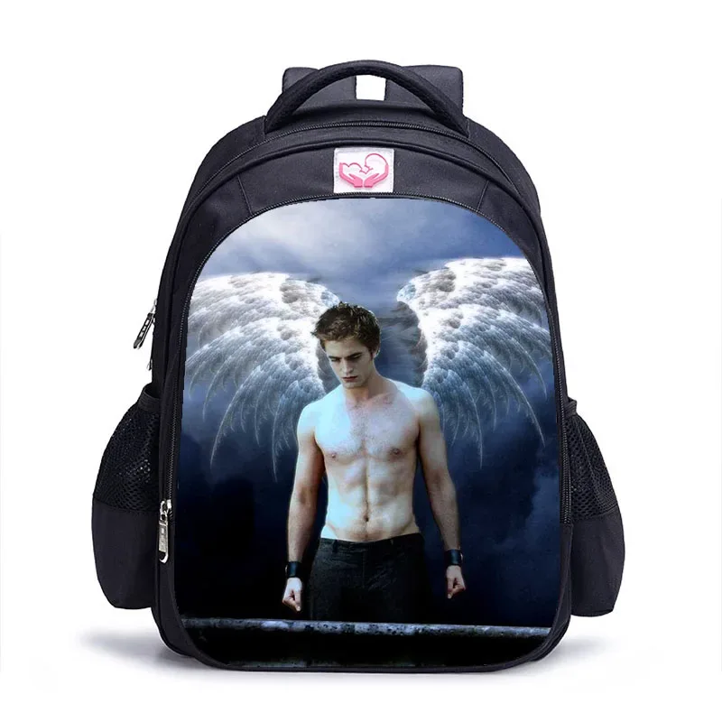 sac dos polyester twilight personnages imprimés pochette mesh latérale poche fendue ceinture air enfant adolescents usage école jour
