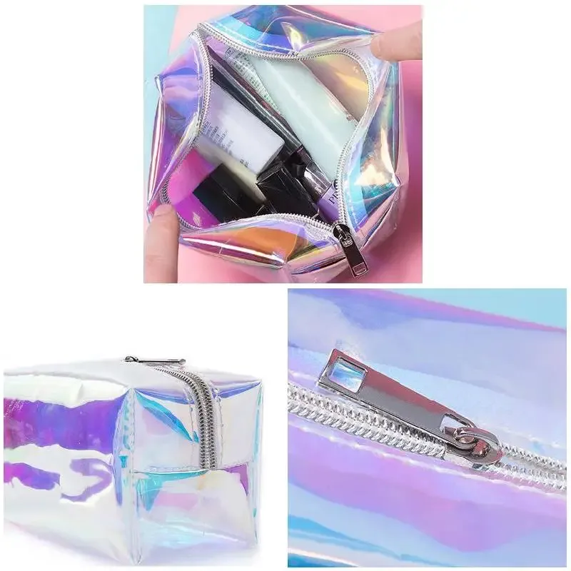 trousse de maquillage holographique, sac de voyage pour cosmétiques, organisateur de toilette, sac à main pour femmes, nouvelle pochette de rangement colorée, mode de voyage 2023