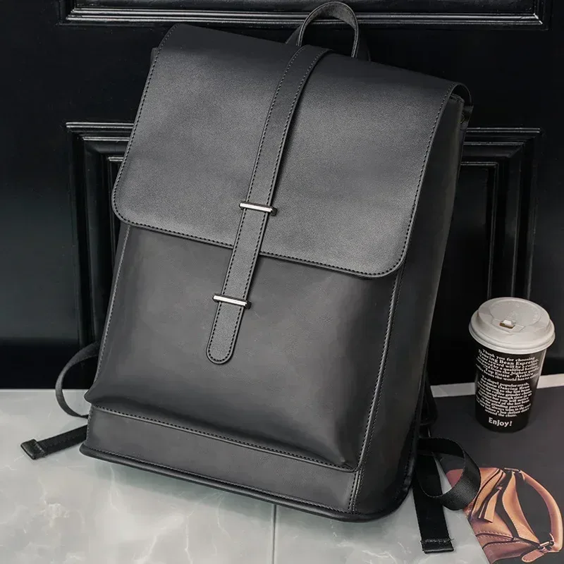 sac à dos de voyage en cuir pu pour hommes, nouvelle mode, design de marque de luxe, sac à dos d'école de grande capacité, sac à bandoulière pour ordinateur portable